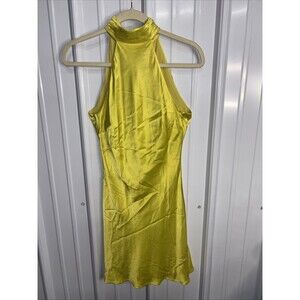 Meshki Claire A Line Micro Mini Dress - Chartreuse Size Small NWT